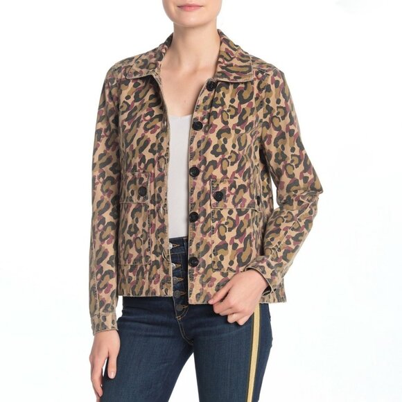 New Veronica Beard Mercer Leopard Washed Cotton Jacket XS $395 - Picture 3 of 8